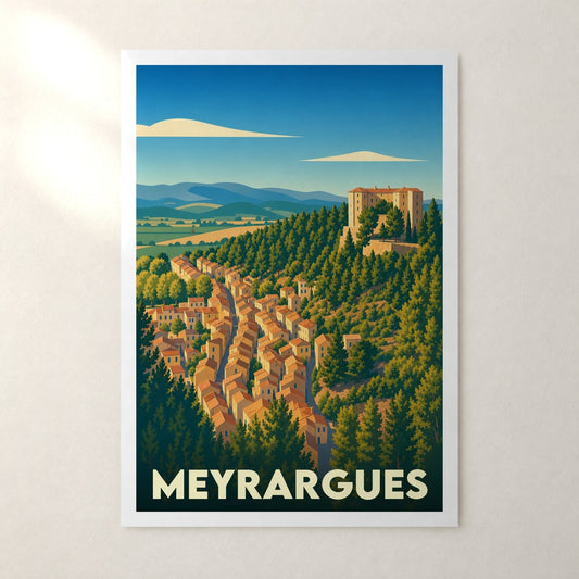 Affiche Meyrargues – sans cadre, accrochée au mur