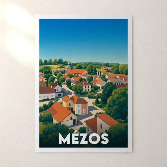 Affiche Mézos – sans cadre, accrochée au mur
