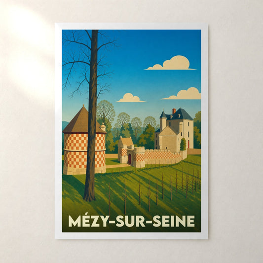 Affiche Mézy-sur-Seine – sans cadre, accrochée au mur