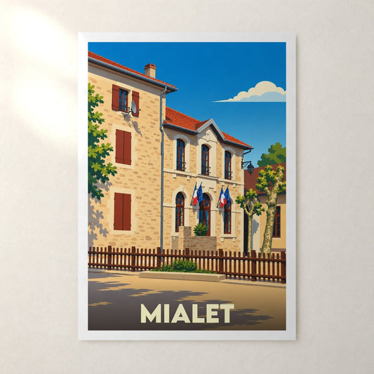 Affiche Mialet (Dordogne) – sans cadre, accrochée au mur