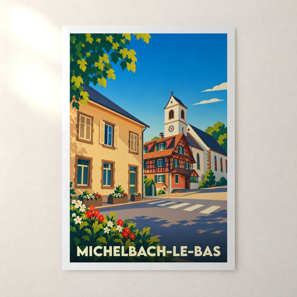 Affiche Michelbach-le-Bas – sans cadre, accrochée au mur