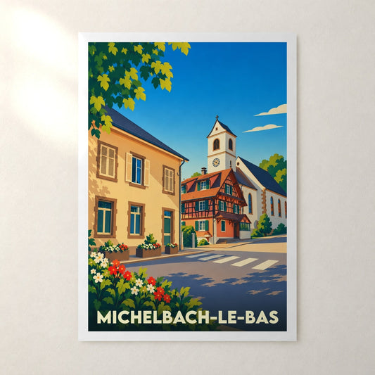 Affiche Michelbach-le-Bas – sans cadre, accrochée au mur