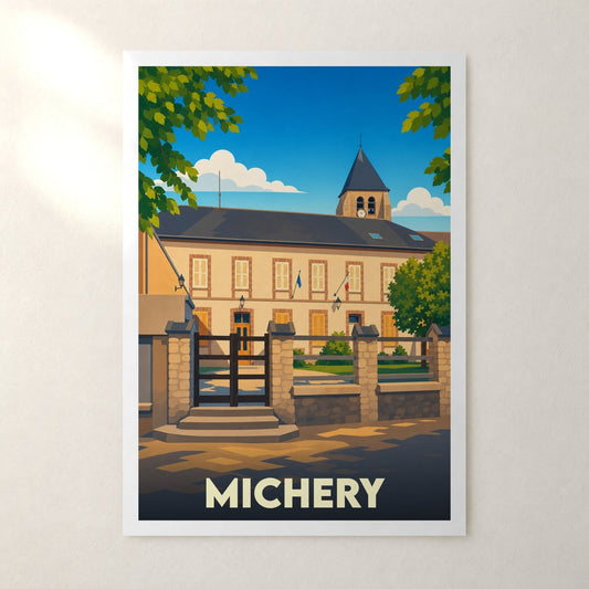 Affiche Michery – sans cadre, accrochée au mur
