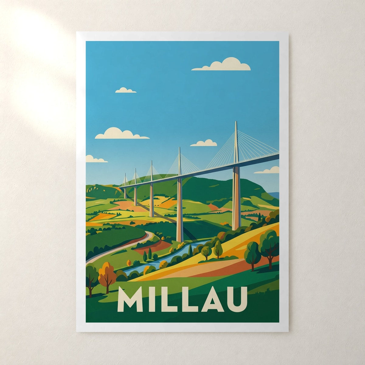 Affiche Millau – sans cadre, accrochée au mur