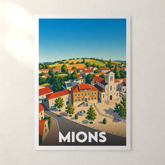 Affiche Mions – sans cadre, accrochée au mur