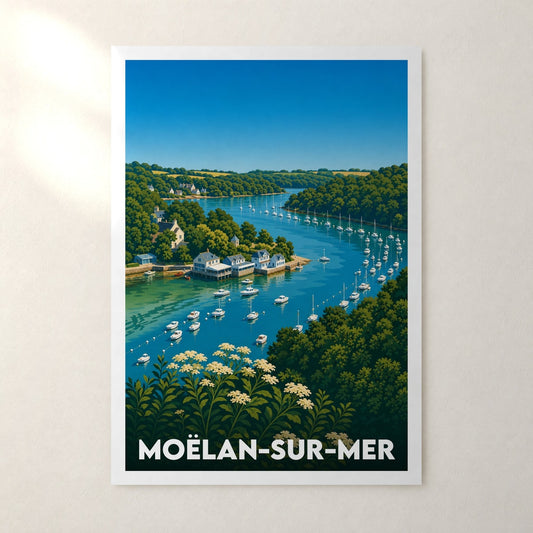 Affiche Moëlan-sur-Mer – sans cadre, accrochée au mur