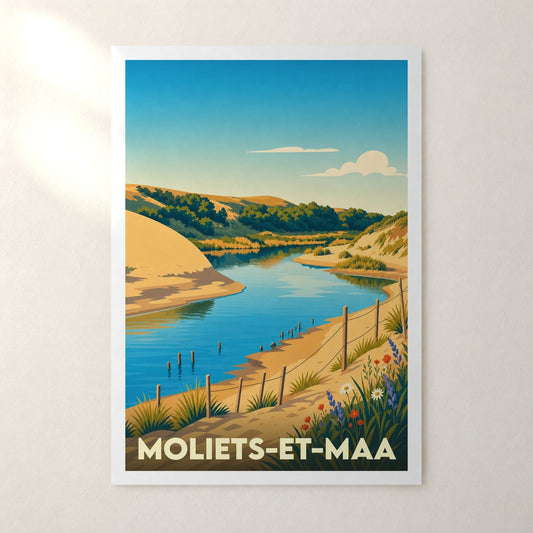 Affiche Moliets-et-Maa – sans cadre, accrochée au mur