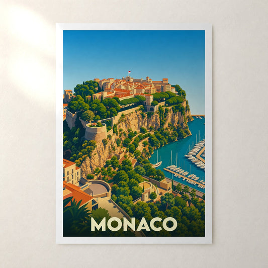 Affiche Monaco – sans cadre, accrochée au mur