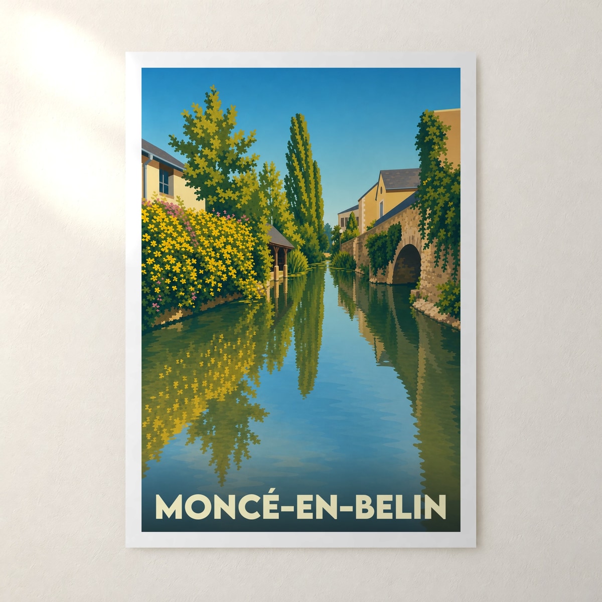 Affiche Moncé-en-Belin – sans cadre, accrochée au mur