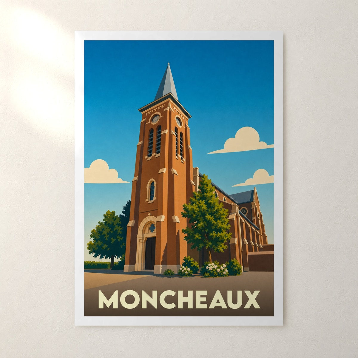 Affiche Moncheaux – sans cadre, accrochée au mur