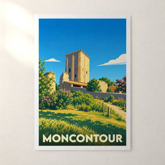 Affiche Moncontour (Vienne) – sans cadre, accrochée au mur