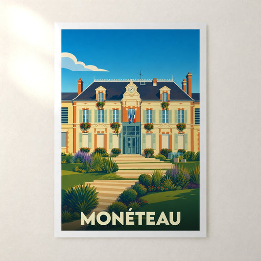 Affiche Monéteau – sans cadre, accrochée au mur