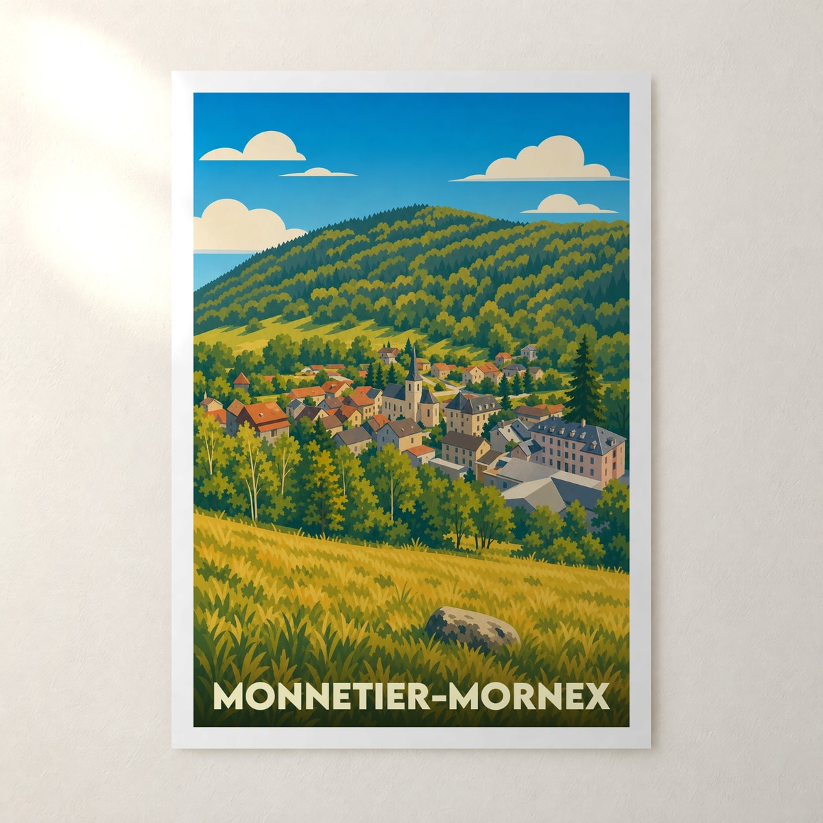 Affiche Monnetier-Mornex – sans cadre, accrochée au mur