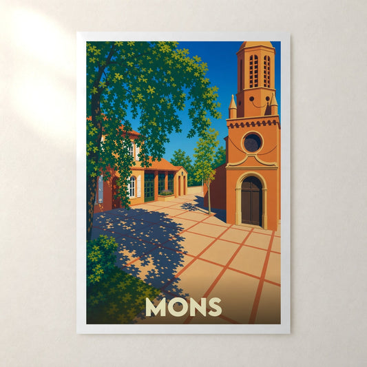 Affiche Mons – sans cadre, accrochée au mur