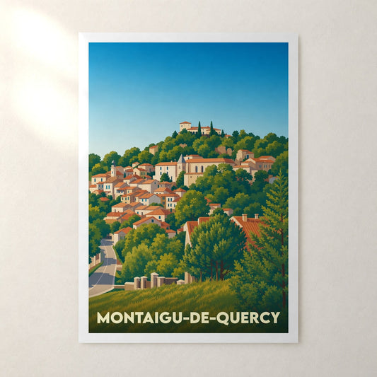 Affiche Montaigu-de-Quercy – sans cadre, accrochée au mur