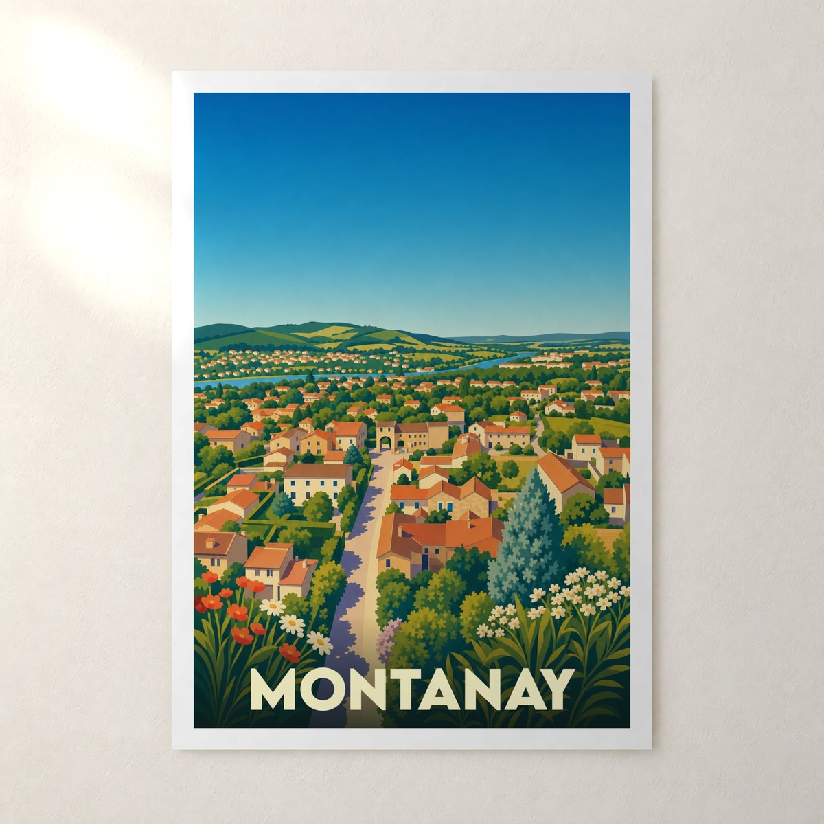 Affiche Montanay – sans cadre, accrochée au mur