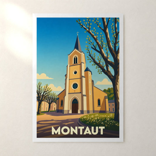Affiche Montaut – sans cadre, accrochée au mur