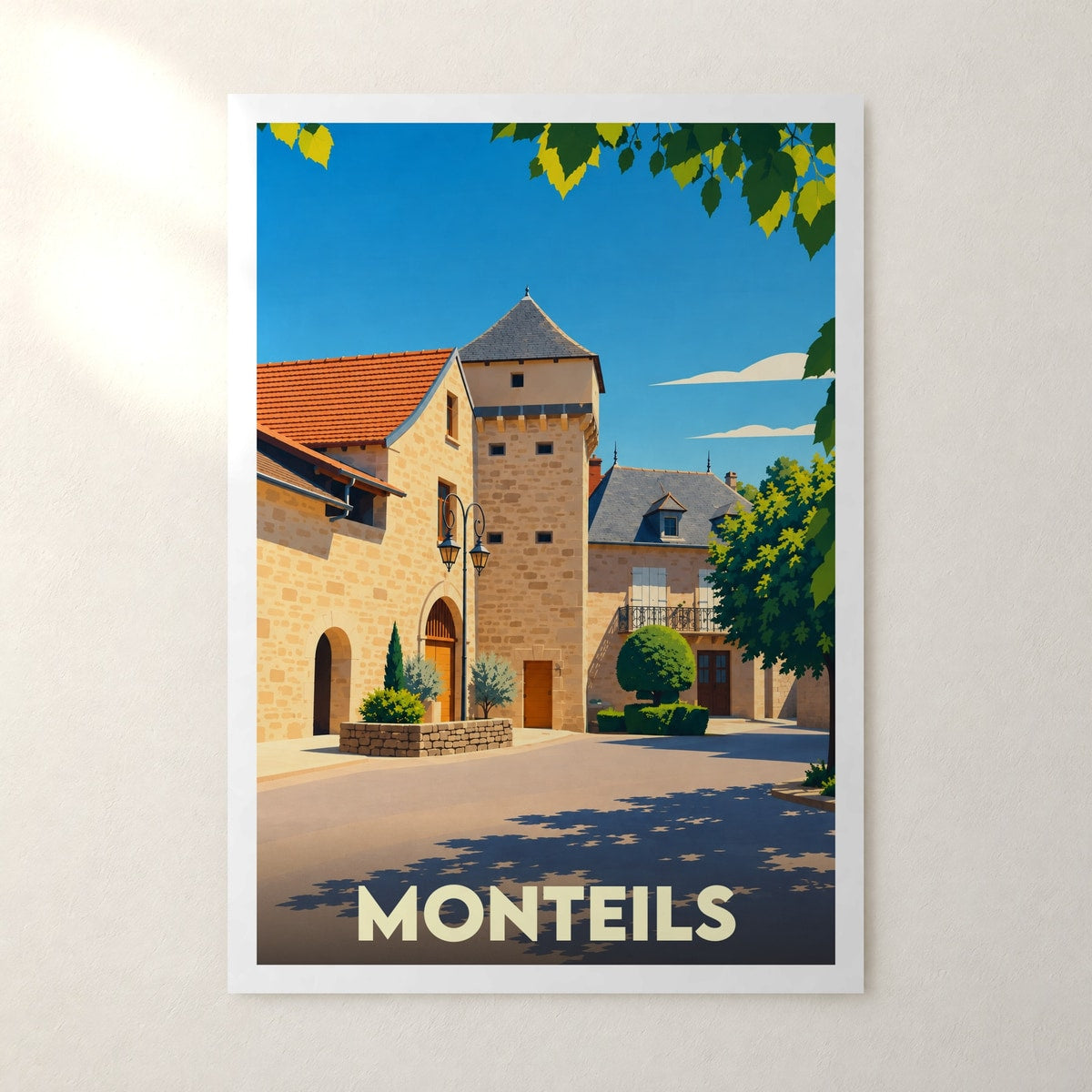 Affiche Monteils (Aveyron) – sans cadre, accrochée au mur