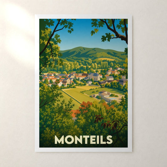 Affiche Monteils – sans cadre, accrochée au mur