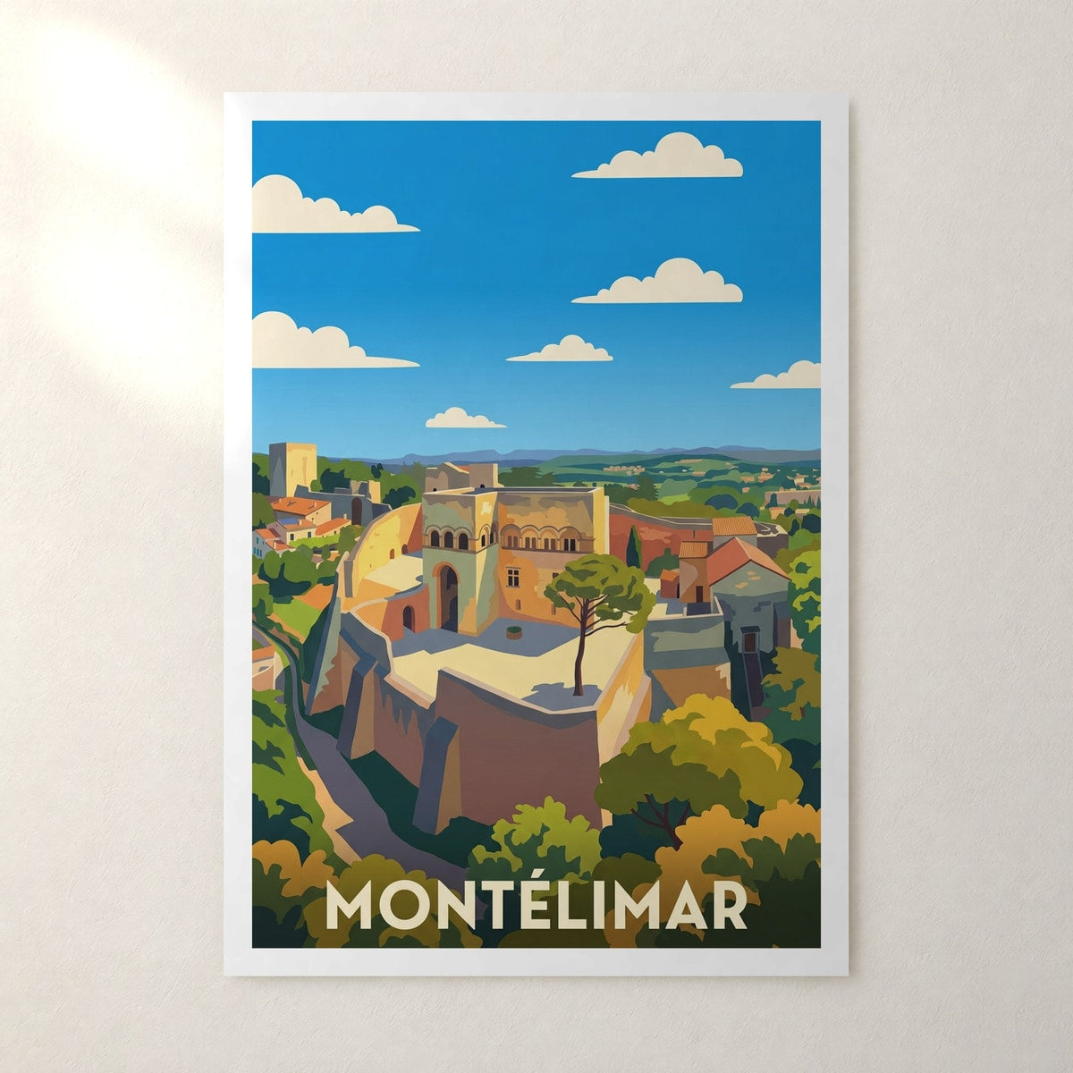 Affiche Montélimar – sans cadre, accrochée au mur