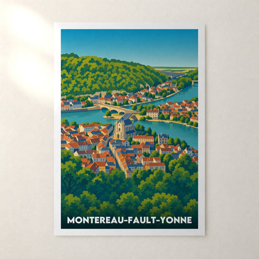 Affiche Montereau-Fault-Yonne – sans cadre, accrochée au mur