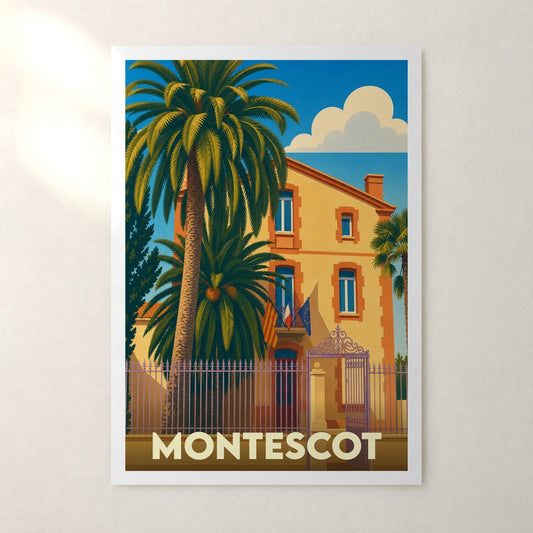 Affiche Montescot – sans cadre, accrochée au mur