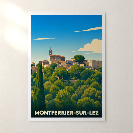 Affiche Montferrier-sur-Lez – sans cadre, accrochée au mur