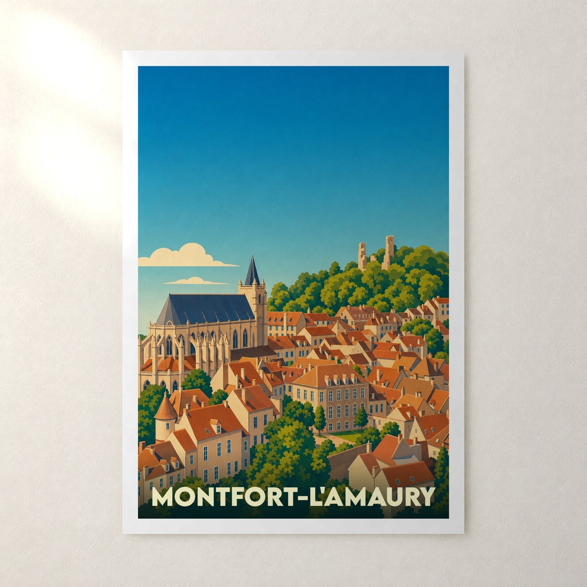 Affiche Montfort-l'Amaury – sans cadre, accrochée au mur