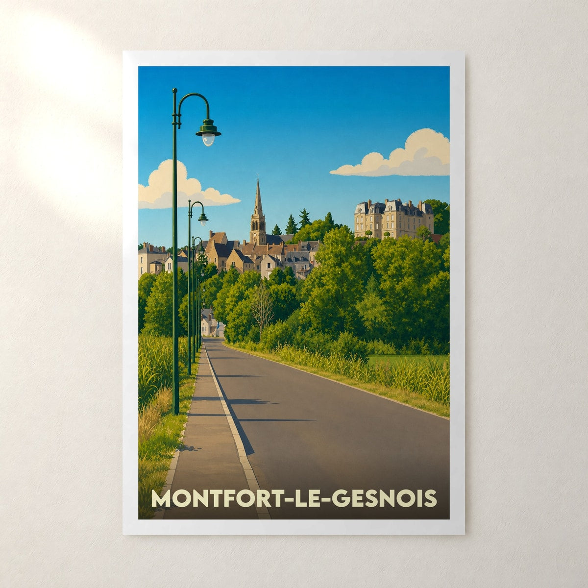 Affiche Montfort-le-Gesnois – sans cadre, accrochée au mur