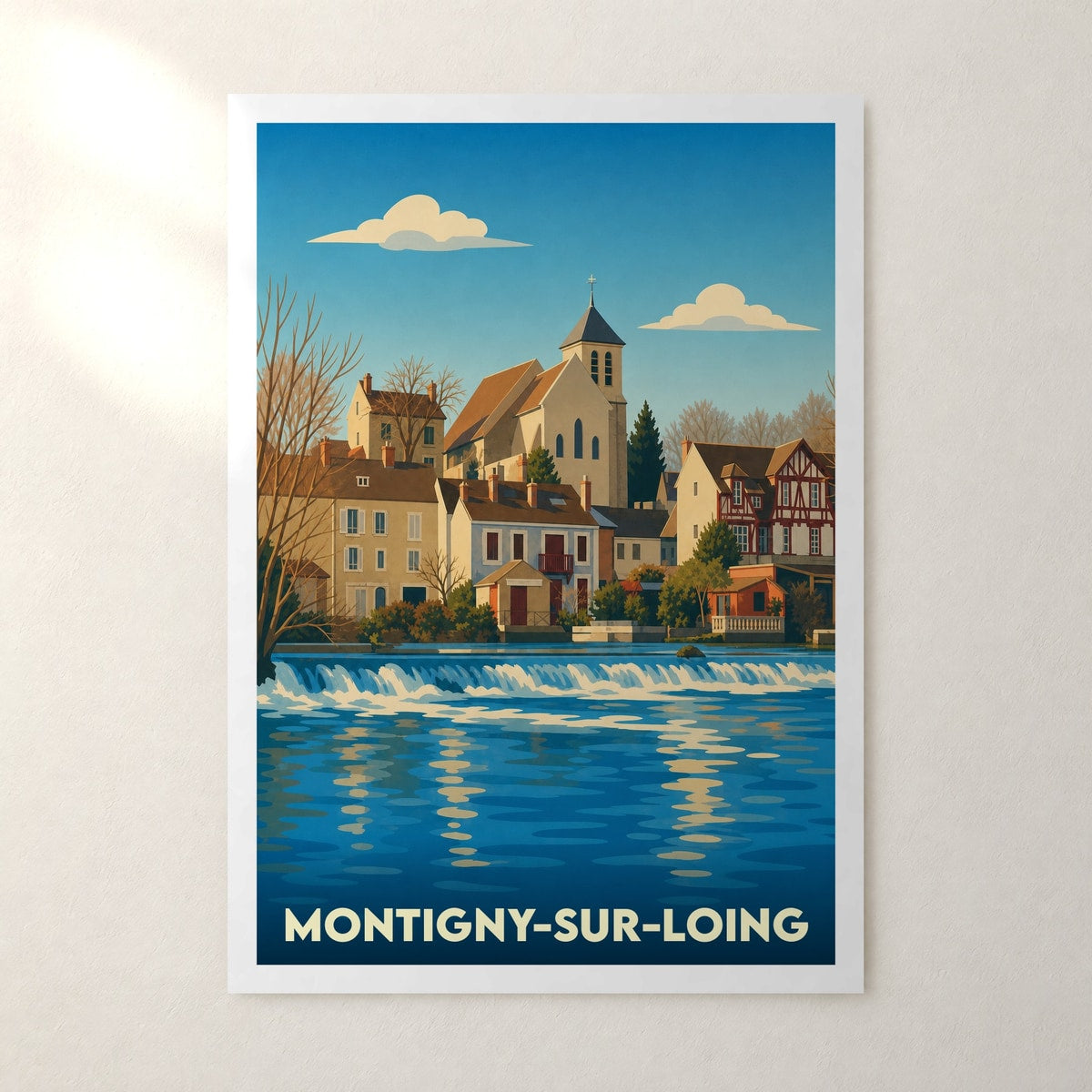 Affiche Montigny-sur-Loing – sans cadre, accrochée au mur
