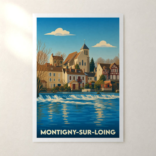 Affiche Montigny-sur-Loing – sans cadre, accrochée au mur