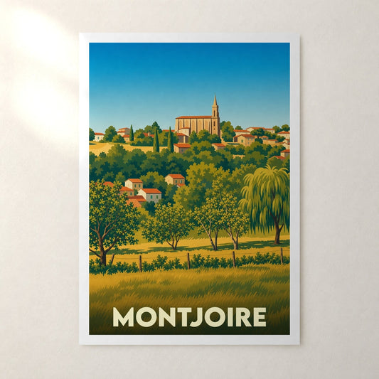 Affiche Montjoire – sans cadre, accrochée au mur