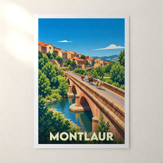 Affiche Montlaur (Aveyron) – sans cadre, accrochée au mur