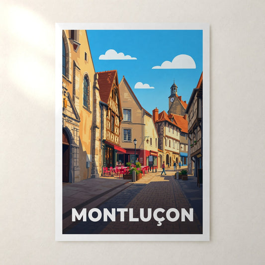 Affiche Montluçon – sans cadre, accrochée au mur