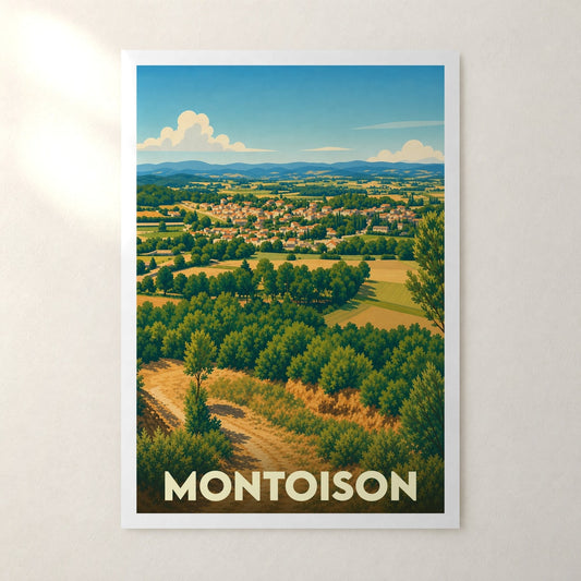 Affiche Montoison – sans cadre, accrochée au mur