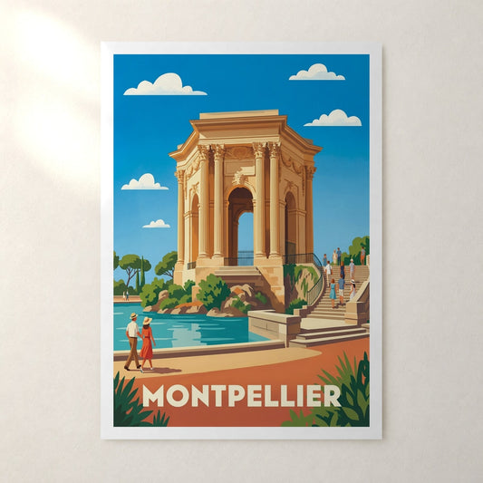 Affiche Montpellier – sans cadre, accrochée au mur