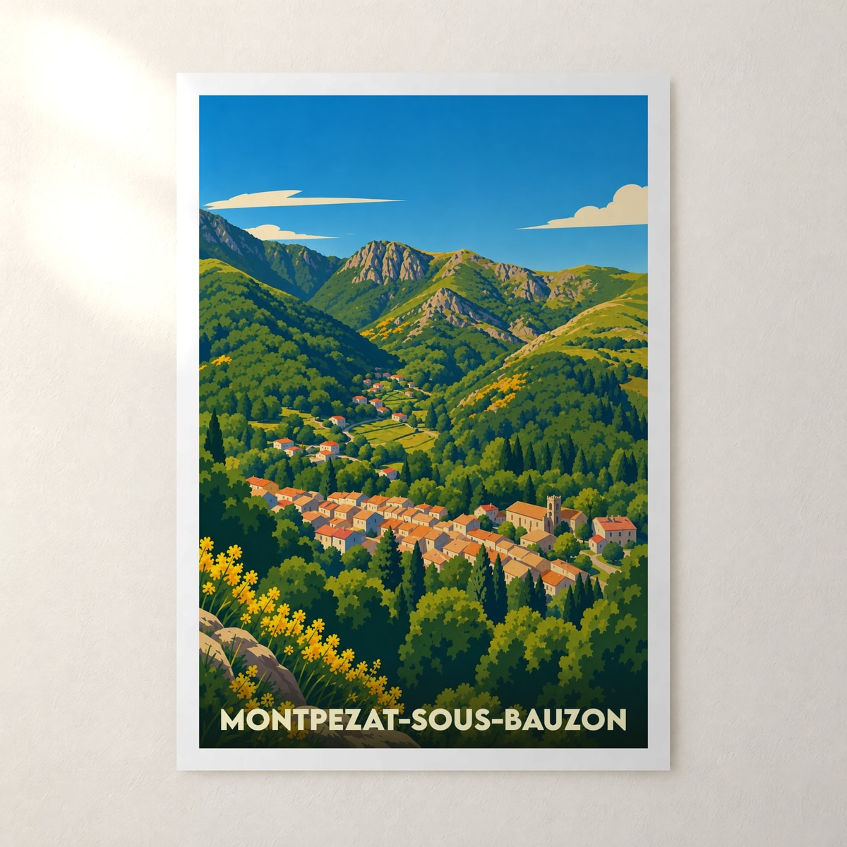 Affiche Montpezat-sous-Bauzon – sans cadre, accrochée au mur