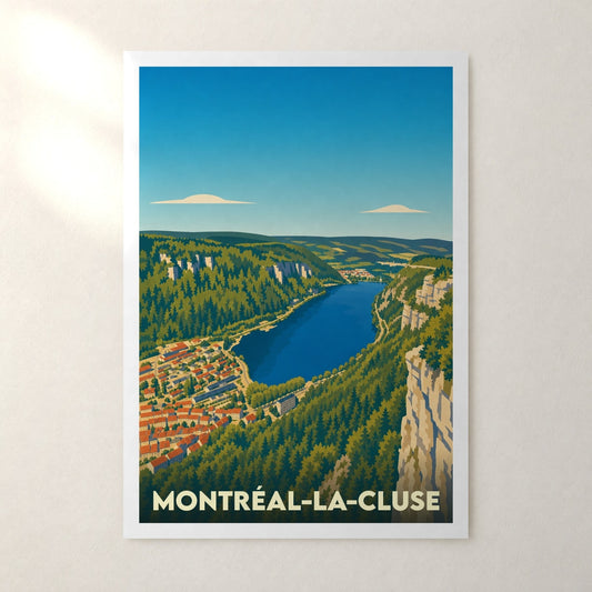 Affiche Montréal-la-Cluse – sans cadre, accrochée au mur