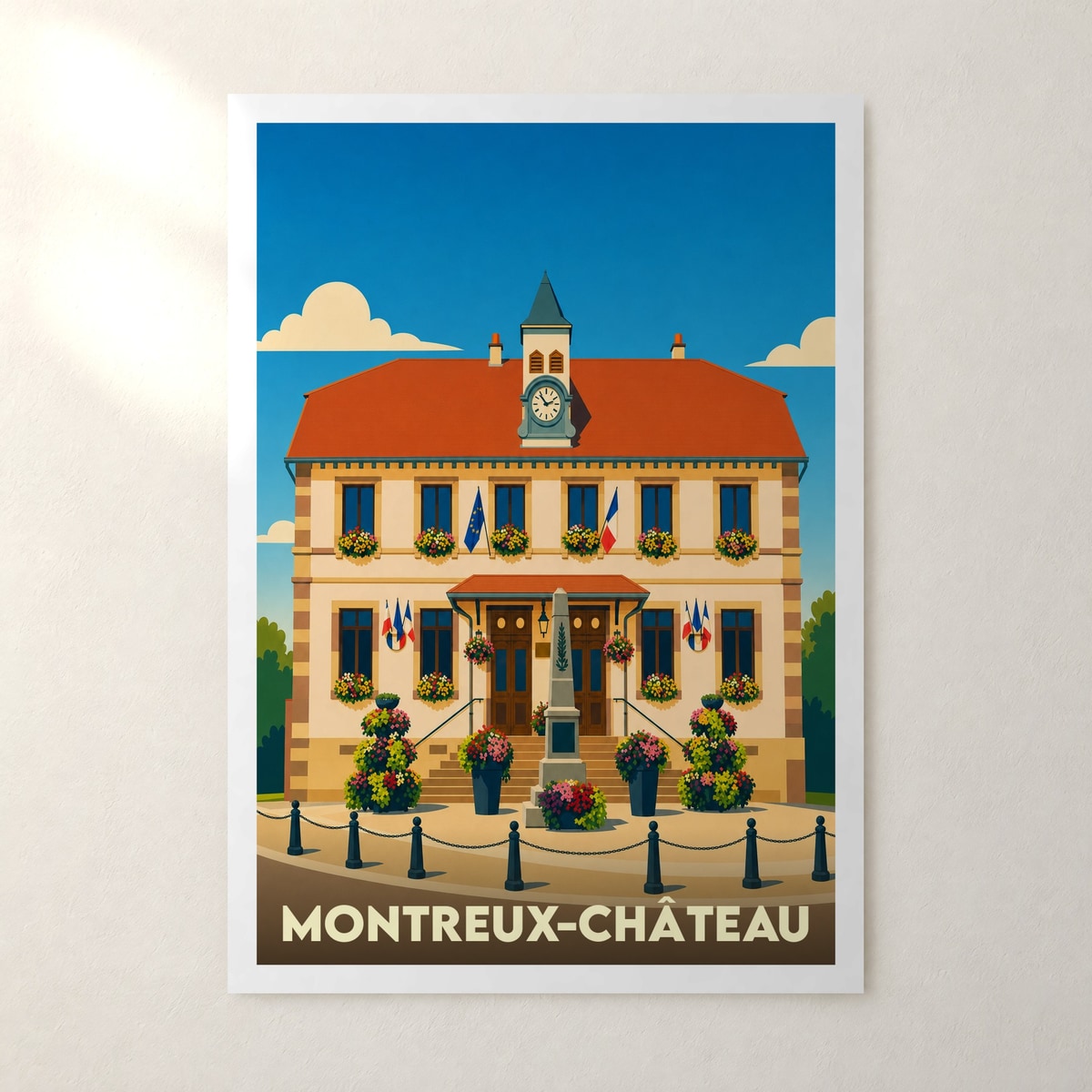 Affiche Montreux-Château – sans cadre, accrochée au mur