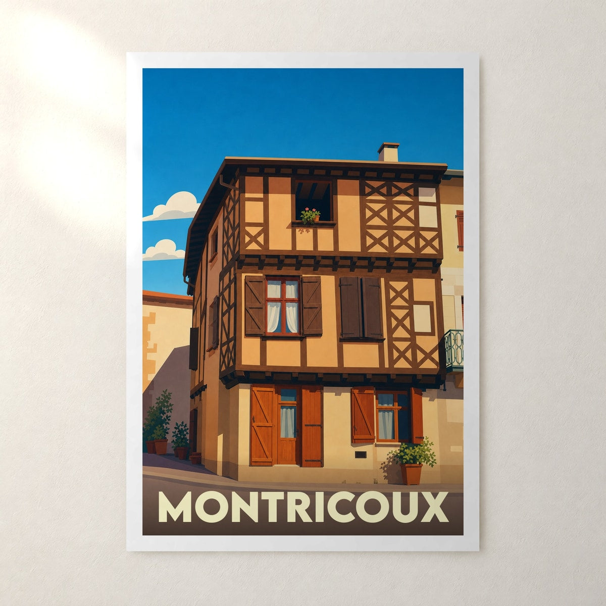 Affiche Montricoux – sans cadre, accrochée au mur