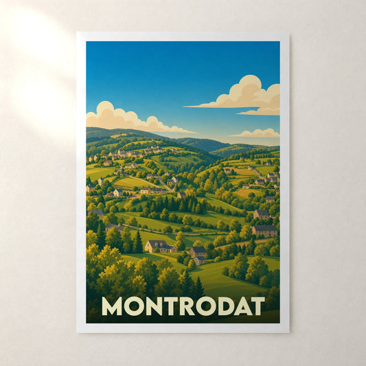 Affiche Montrodat – sans cadre, accrochée au mur