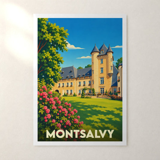 Affiche Montsalvy – sans cadre, accrochée au mur