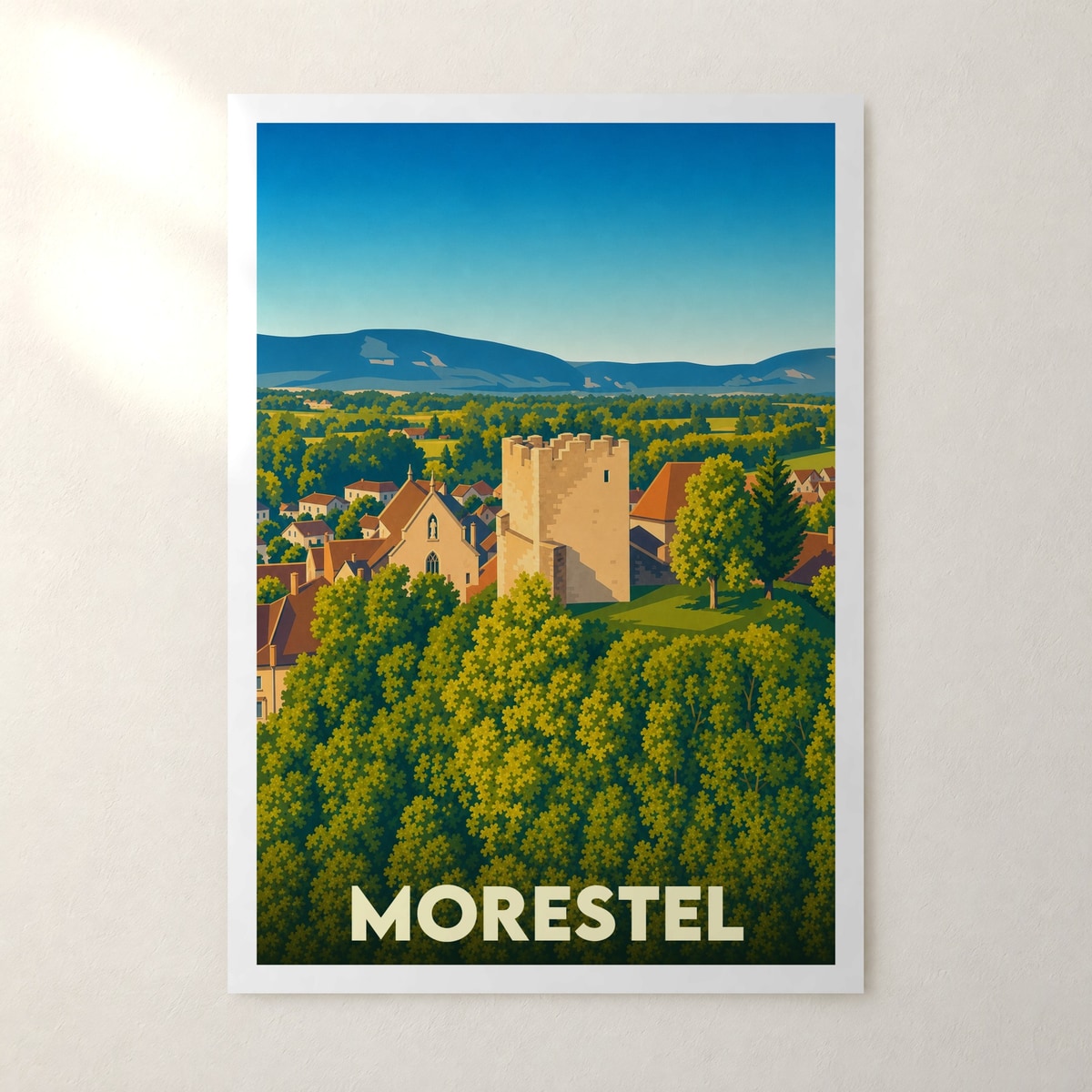 Affiche Morestel – sans cadre, accrochée au mur