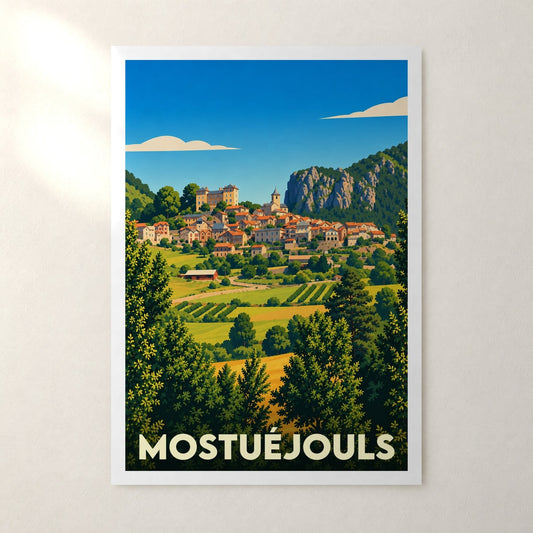 Affiche Mostuéjouls – sans cadre, accrochée au mur