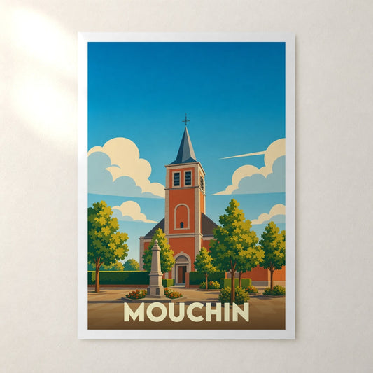 Affiche Mouchin – sans cadre, accrochée au mur
