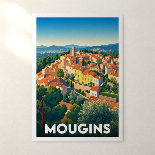 Affiche Mougins – sans cadre, accrochée au mur