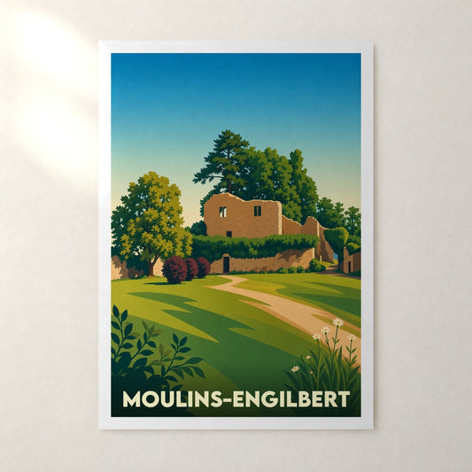 Affiche Moulins-Engilbert – sans cadre, accrochée au mur