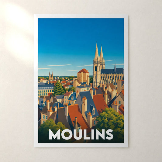 Affiche Moulins – sans cadre, accrochée au mur
