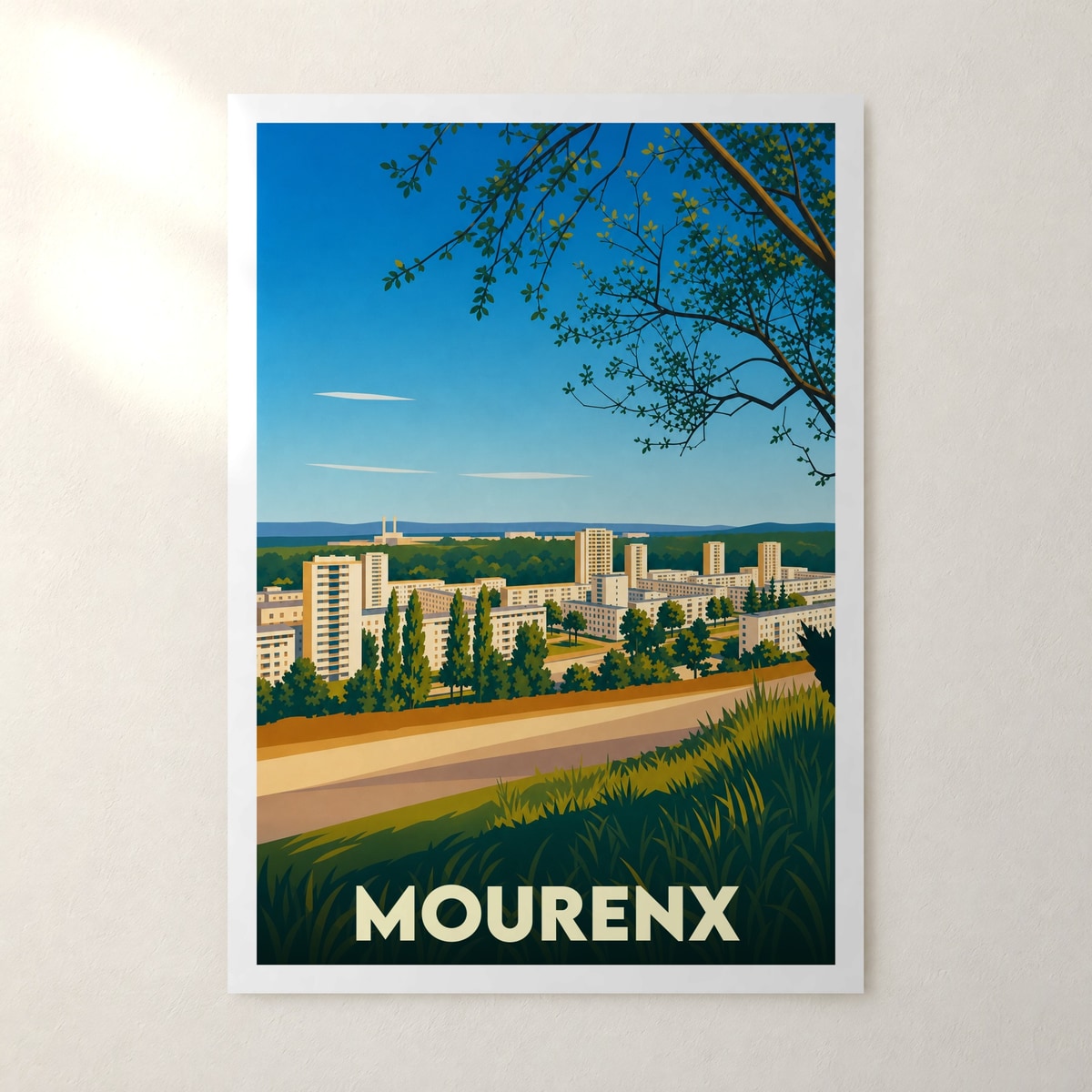 Affiche Mourenx – sans cadre, accrochée au mur