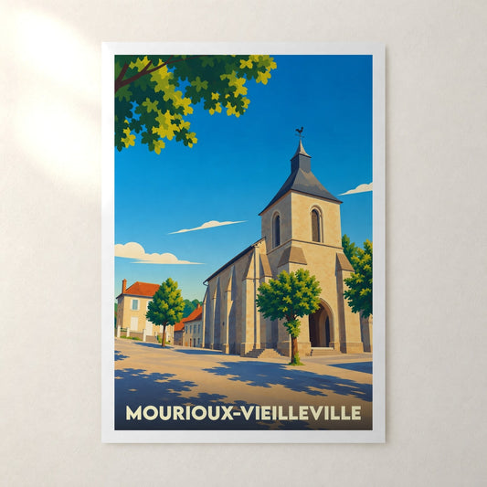 Affiche Mourioux-Vieilleville – sans cadre, accrochée au mur